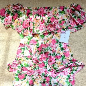 Off the shoulder floral midi dress